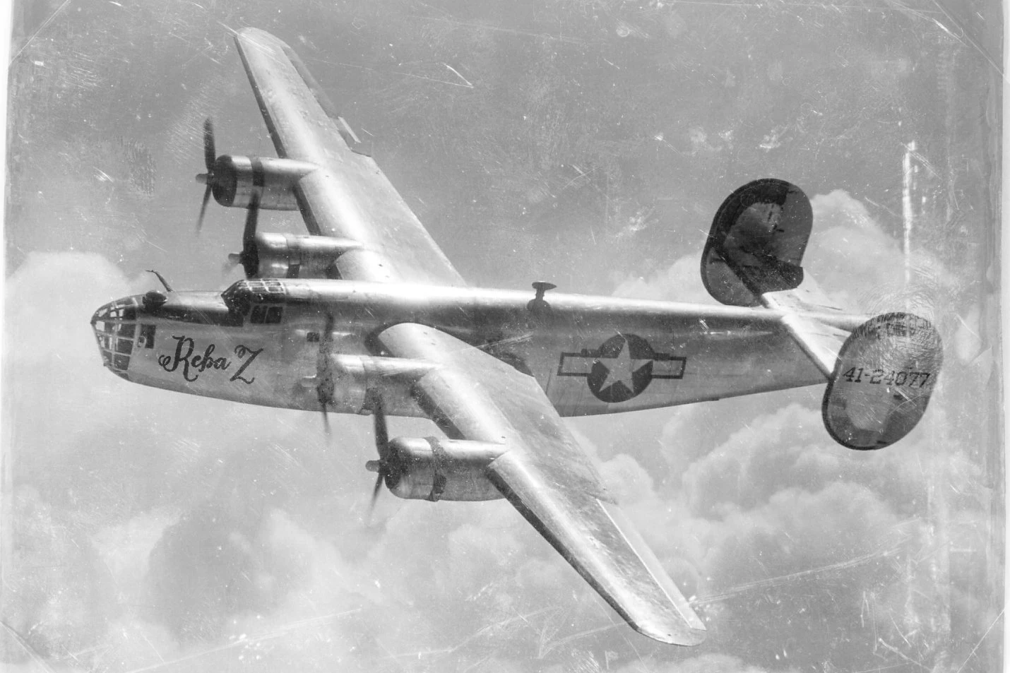 Reba Z aircraft in flight amid clouds